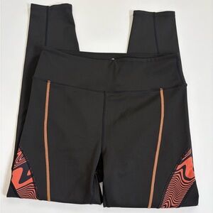 Noli Bond Leggings Red/Orange Black Print Size Large